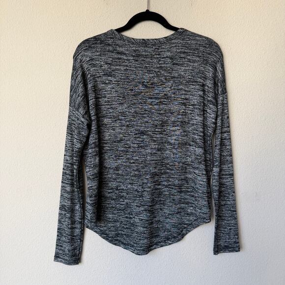 Rag & Bone Hudson Black Marled Long Sleeve Tee Size S - Picture 3 of 6
